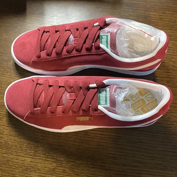Puma Men’s Suede Classic XXI Sneaker Cabernet-Puma White Size 9 New - Picture 8 of 16